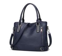 VINBAGGE Sac à main bandouliere en Cuir PU pour Femme Messenger Hobo Sac Fourre Tout Grande capacité pour le Travail Shopping Party Voyage-Bleu