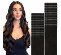 VINBAO Extensions Adhésives Injectees Cheveux Naturels 55cm 60g 20pcs #2 | Tape in Réel Hair Adhesive Extensions Cheveux Lisses pour Naturel Injection Humains Femmes Remy Stright,Chatain Fonce