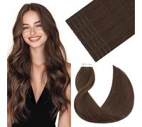 VINBAO Lot de 20 extensions de cheveux humains à bande adhésive - Extensions capillaires de 55,9 cm - 50 g - Couleur brun moyen - Double trame invisible (55,9 cm, #4)