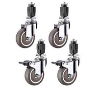 Vinbcorw 4Pcs Heavy Duty Castor Wheels Spiral Caster,Swivel Stem Casters Wheels, Load 180kg,Suit pour 25mm Or 30mm Stainless Tube Square Legs Furniture Legs,30 * 30mm Square Sleeve