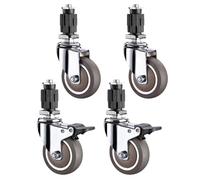 Vinbcorw 4Pcs Heavy Duty Castor Wheels Spiral Caster,Swivel Stem Casters Wheels, Load 180kg,Suit pour 25mm Or 30mm Stainless Tube Square Legs Furniture Legs,25 * 25mm Square Sleeve