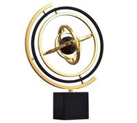 Vinbcorw Décoration Moderne en métal Abstrait pour Bureau, Globe,Modern Day Accents Sculpture Abstraite Base,Fabriqué avec des Anneaux métalliques et des sphères en marbre,M