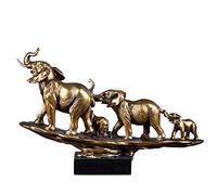 Vinbcorw Éléphant - Doré - Résine | Figure Animale, Sculpture, Statue, Figure décorative, Objet décoratif pour la décoration de Bureau à la Maison Cadeau de Salon,5