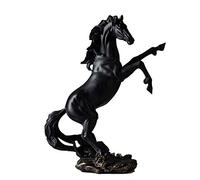 Vinbcorw Figurine Cheval Statue Statue Statue Cheval tressé avec Signification de succès Sculpture Moderne pour la décoration de Bureau Convient aux Personnes privées,Noir