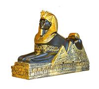 Vinbcorw Statue égyptienne Sphinx Sculpture modèle de Construction polyrésine Bureau à Domicile décorations de Table Ornements Jardin Or Noir,d'or