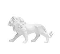 Vinbcorw Statue Lion Origami Statue Resine Decoration Statue Interieur Lion Deco Noir/Blanc Animaux en Resine Lion Statuette Decoration Design,Blanc