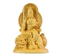 Vinbcorw Statue Sculpture sur Bois Statue De Bouddha Mini Statue de Bouddha Manjushri Bodhisattva Figure Statue De Bouddha Gardien 4.7 Pouces,A