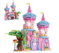 Vinbosion Jeu de Blocs de Construction,Filles Princesse Château Jouets de Construction avec Fontaine,Cadeau pour Noël,Anniversaire,Nouvel an(1546PCS)