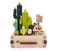 Vinbosion Jouet de Construction avec Valise et Cactus,Jeu de Construction avec Valise et Cactus Cadeau pour Noël,Anniversaire,Nouvel an(745PCS)