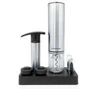 VinBouquet FI 002 Set Tire électrique avec Deux Bouchons et Hirondelle en Acier Inoxydable Deluxe avec Pompe à Vide, Acier Inoxydable