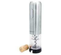 VinBouquet FID 004 Tire-Bouchon électrique Compact avec décapsulateur et Chargeur en Acier manganèse Argenté 18 x 26,5 x 5,5 cm, Acier
