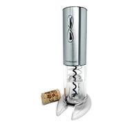 VinBouquet FID 004 Tire-Bouchon électrique Compact avec décapsulateur et Chargeur en Acier manganèse Argenté 18 x 26,5 x 5,5 cm, Acier