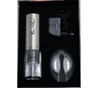 VinBouquet FID 004 Tire-Bouchon électrique Compact avec décapsulateur et Chargeur en Acier manganèse Argenté 18 x 26,5 x 5,5 cm, Acier