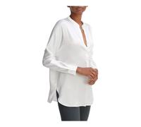 Vince - Blouse en satin de soie avec col montant - Femme - Blouses et Chemises - Blanc - Taille: 36 FR