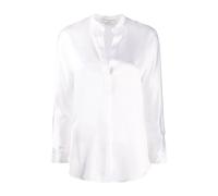 Vince - Blouse à Col Montant en Satin de Soie - Femme - Blouses et Chemises - Blanc - Taille: 44 FR