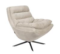 VINCE - Fauteuil rotatif velours beige Beige