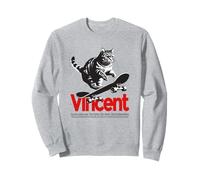 VINCENT - beau nom de garçon avec un chat & skateboard Sweatshirt