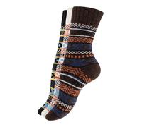 Vincent Creation Chaussettes bleu marine / orange / noir / blanc cassé, Taille 43-46