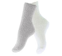 Vincent Creation Chaussettes douillettes chaudes et moelleuses pour femme (2 ou 4 paires) Chaussettes d'hiver, Gris/blanc - 4 paires, taille unique