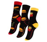 Vincent Creation Chaussettes 'Fast Food' jaune / orange / rouge / noir, Taille 41-45