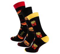 Vincent Creation Chaussettes 'Fast Food' jaune / rouge / noir, Taille 36-40