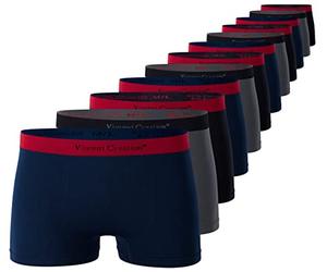 Vincent Creation - Lot de 12 boxers pour homme sans coutures, style rétro, en microfibre souple, M-L