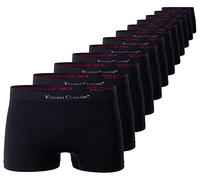 Vincent Creation Lot de 12 Boxers Seamless Haute qualité - Microfibre - sans Couture ni colorants azoiques - Homme (L/XL, Noir)