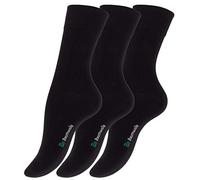 Vincent Creation Lot de 12 paires de dames chaussettes, noir, fabriqués à partir de coton biologique