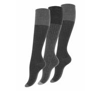 Vincent Creation Lot de 3 paires de chaussettes, mi-bas, pour les femmes, bicolore, gris, Taille 35-38