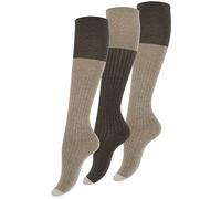 Vincent Creation Lot de 3 paires de chaussettes, mi-bas, pour les femmes, marron bicolore, original, 39/42