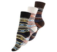 Vincent Creation Lot de 3 paires de chaussettes norvégiennes, chaussettes multicolores Hygge en laine pour homme et femme, Lot de 3., 43-46