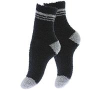 Vincent Creation Lot de 4 paires de chaussettes ultra-douces - femme - couleurs unies ou rayures,Taille unique,Noir-Noir / Noir avec Rayures, (35/40)
