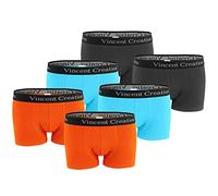 Vincent Creation Lot de 6 boxers, boxers, caleçons rétro pour homme, Mix2 (orange/turquoise/anthracite) Lot de 6, XXL