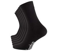 Vincent Creation Lot de 6 paires de chaussettes BAMBUS - pointe remaillée main - sans élastique - pour les hommes et les femmes, 39-42, Noir