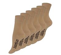 Vincent Creation Lot de 6 paires de chaussettes BAMBUS - pointe remaillée main - sans élastique - pour les hommes et les femmes (39-42, 6 Paires - Beige)