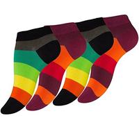 Vincent Creation Lot de 8 paires de socquettes, avec des rayures colorées - pour femme - taille 35-38