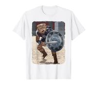 Vincent HIE Gladiator Cat Parodie Film Romain héros rétro Amusant T-Shirt