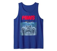 Vincent HIE Movie Parodie Paws Shark Cat Jaws Feline Lovers Débardeur, Homme, Bleu Royal, XL