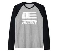 Vincent Nom d'anniversaire personnalisé de citoyenneté Manche Raglan