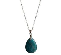 Vincent Paul COLLIER FEMME ARGENT 925 PENDENTIF APATITE BLEU PIERRE DURÉE NATURELLE LONGUE 50 CM