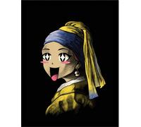 Vincent Trinidad - Poster encadré "Kawaii avec une boucle d'oreille en perle" PM8282 (40 cm x 30 cm) (Coloré)
