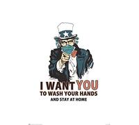 Vincent Trinidad - Wash Your Hands - Poster imprimé - Dimensions : 61 x 91,5 cm + 2 barres d'affiche en plastique de 62 cm - Noir