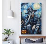 Vincent Van Gogh Halloween Poster Toile Peinture Poster Art Mural Décoratif Image Impressions pour Mari Petit Ami Petite Amie Toile Personnalisée 24x36 pouces (60x90 cm)