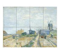 Vincent Van Gogh Montmartre Molens En Moestuinen Cropped XL Giant Panel Poster (8 Sections) Affiche