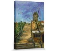 Vincent Van Gogh Poster Reproduction Sur Toile, Tendue Sur Châssis - Moulin À Vent À Montmartre, 1886 (30x20 cm) G