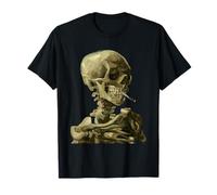 Vincent Van Gogh T-shirt squelette tête de mort avec cigarette T-Shirt