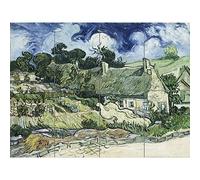 Vincent Van Gogh Thatched Cottages At Cordeville XL Giant Panel Poster (8 Sections) Affiche