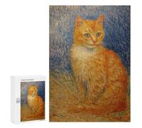 Vincent Van Gogh's Cat Painting Puzzle 1000 Pièces Educa Jouet en Bois Cadeau Unique Décoration Intérieure Jeu Éducatif Challenge Toy Adultes Et Enfants À Partir De 14 Ans 300 PCS