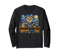 Vincent Van Owl Wise Owl Artist Painting Art Manche Longue