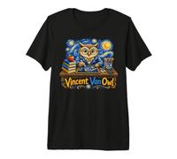Vincent Van Owl Wise Owl Artist Painting Art T-Shirt Haut de Gamme